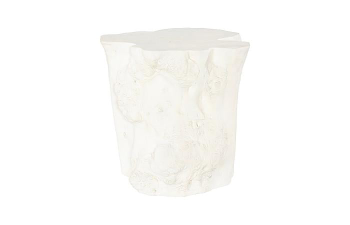 Log Side Table, Faux Bleached