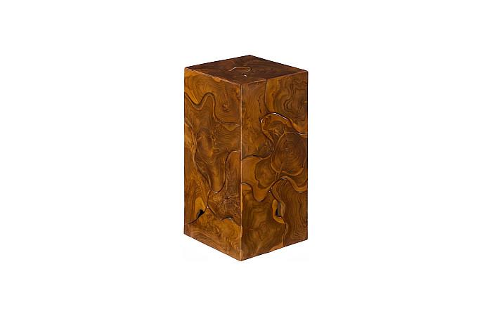 Teak Slice Pedestal, Square, SM