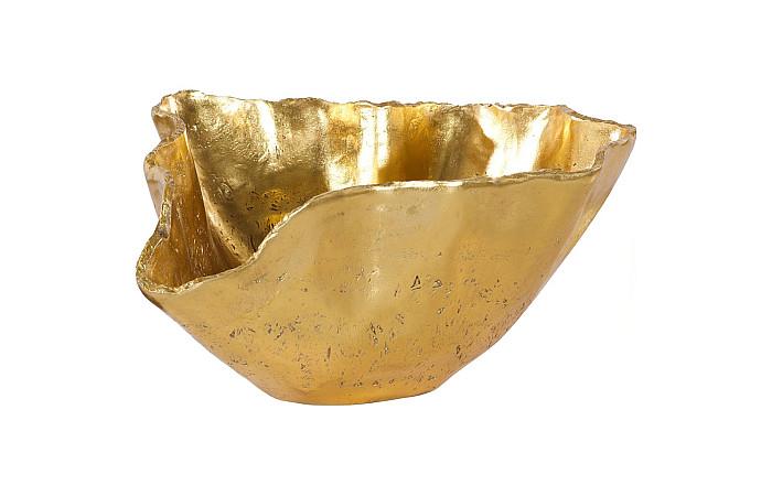 Cast Onyx Bowl, Gold Leaf, Large