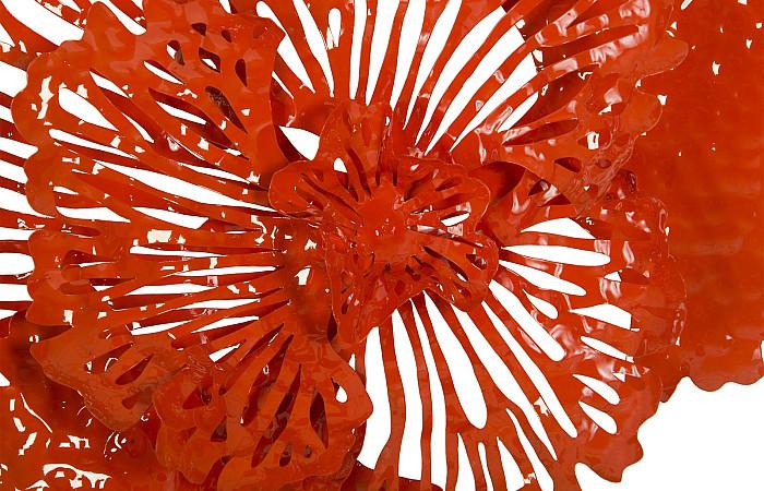 Flower Wall Art, Small, Coral, Metal