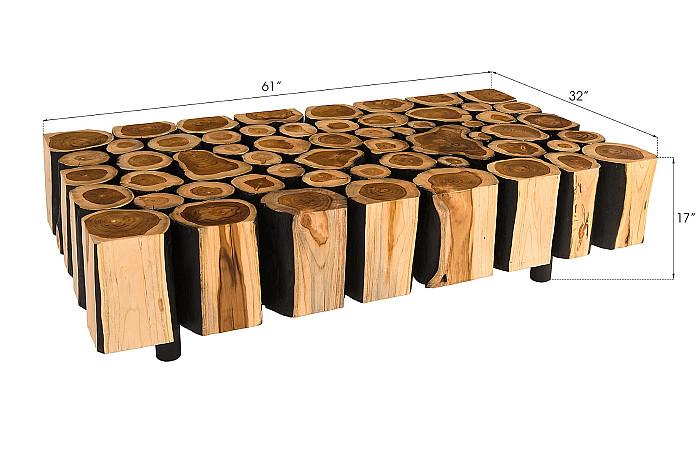 Boscage Coffee Table on Black Metal Legs, Rectangular