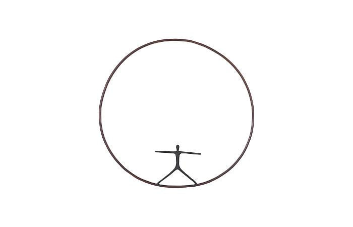 Olympic Figure in Iron Ring, Black, Rust, Style B