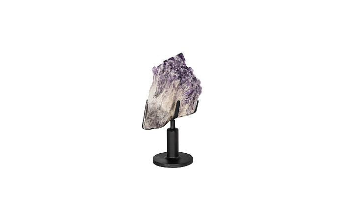 Amethyst Points Sculpture, Metal Base