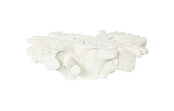 Sono Cast Root Coffee Table, With Glass, Roman Stone