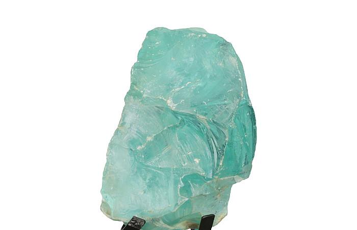 Refractory Glass Sculpture, Blue, On Base