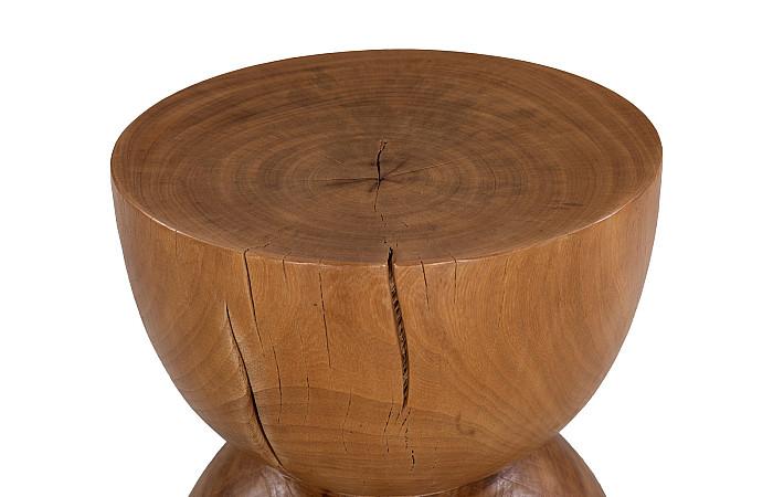 Wood Hourglass Stool