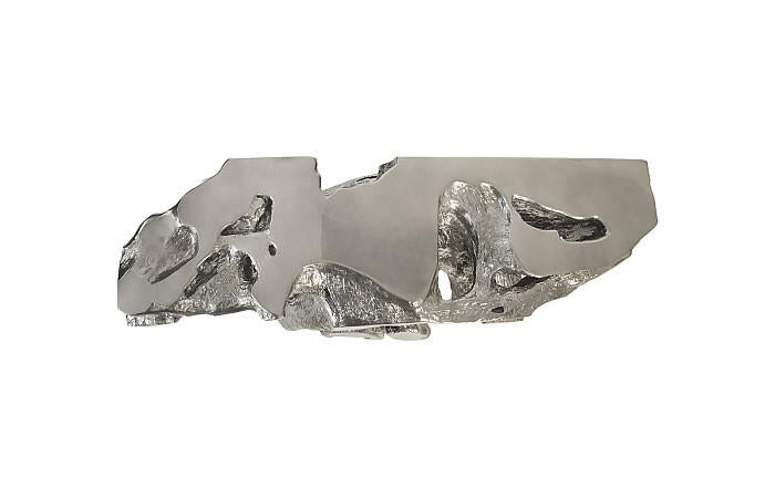 Brivo Freeform Console Table, Liquid Silver