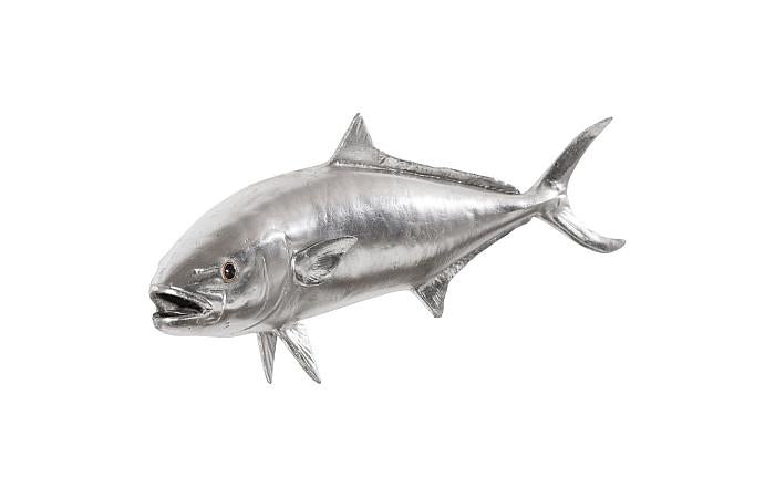 Yellow Tailed King Fish Wall Sculpture, Resin, Silver Leaf