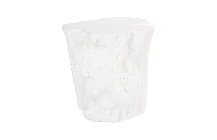 Log Side Table, Gel Coat White