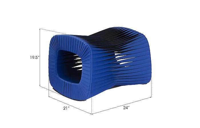 Seat Belt Ottoman, Blue/Black