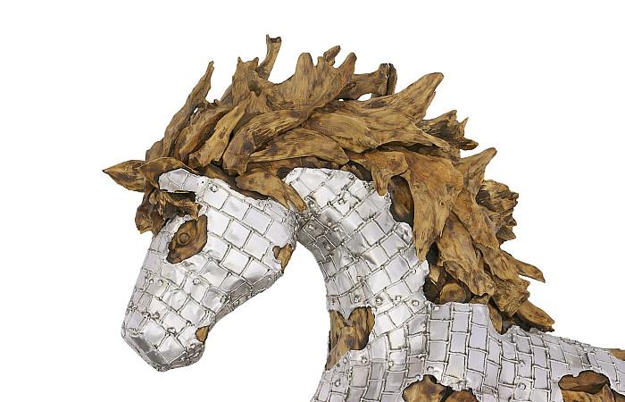 Mustang Horse Armored Sculpture, Galloping