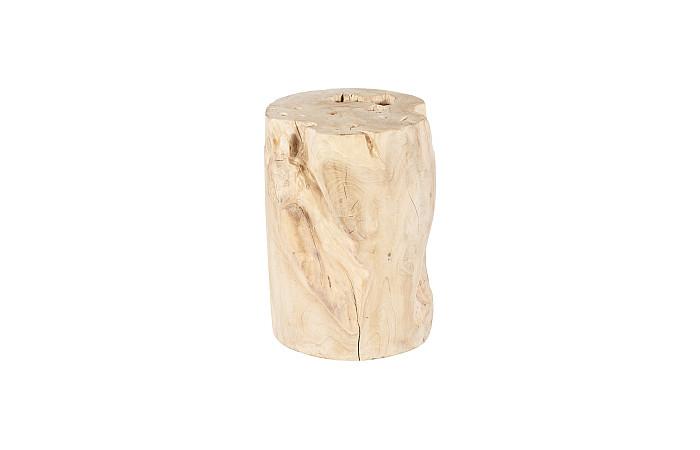 Bleached Teak Stool, Round