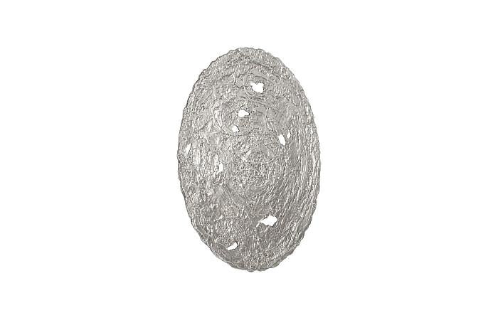 Molten Wall Disc, Large, Silver Leaf