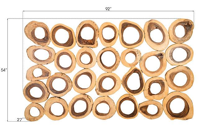 Chuleta Rings Wall Art, Chamcha Wood, Rectangular