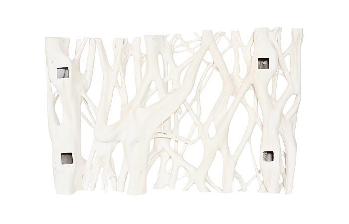 Cast Entwined Rectangular Wall Root, Faux Bleached