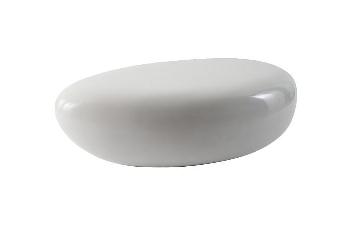 River Stone Coffee Table, Gel Coat White, Small