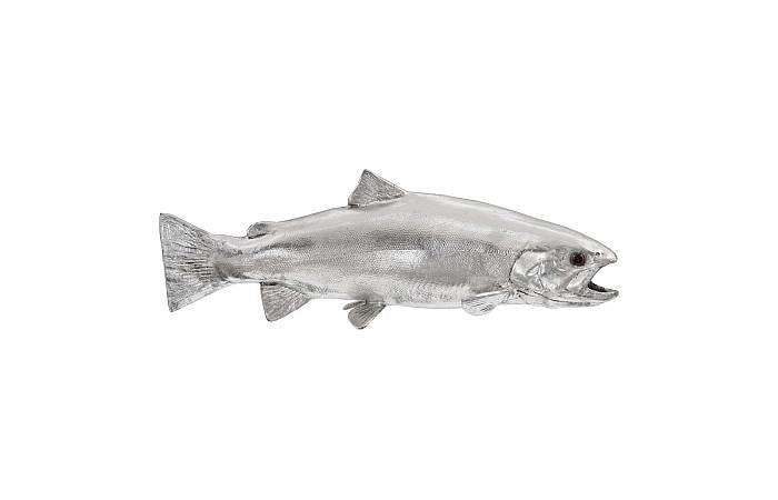 Rainbow Trout Fish, Resin, Silver Leaf