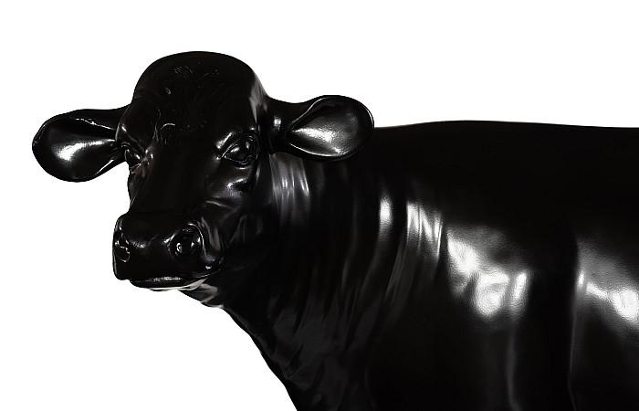 Life Size Cow, No Horns, Gel Coat Black