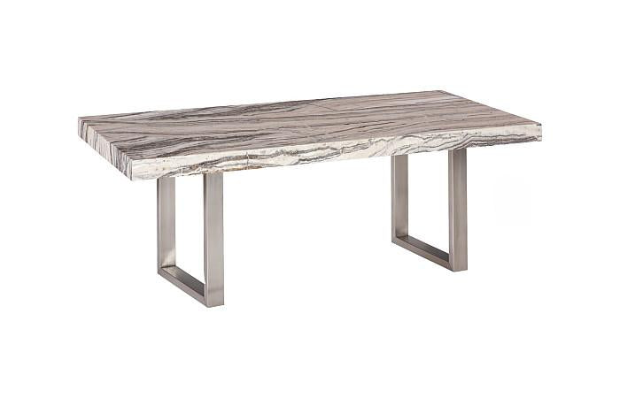 Onyx Dining Table, Stainless Steel Legs