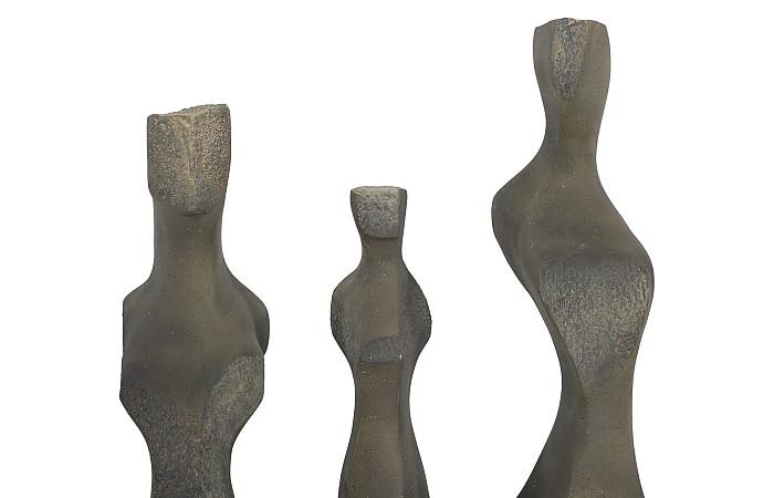 Cast Women Wall Art, Set of 3, Small, Splinter Stone Finish