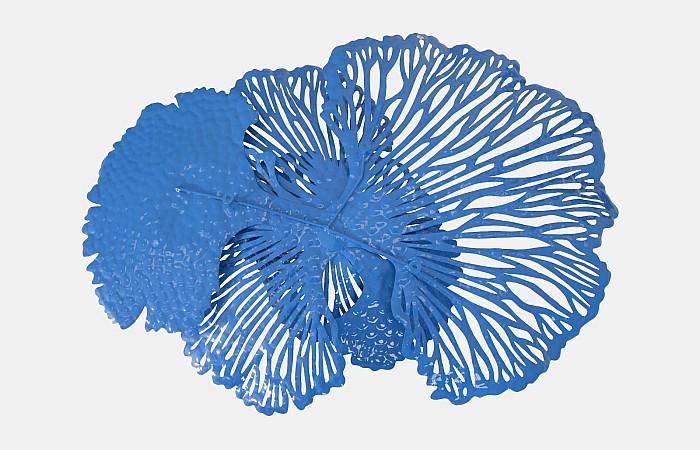 Flower Wall Art, Medium, Blue, Metal
