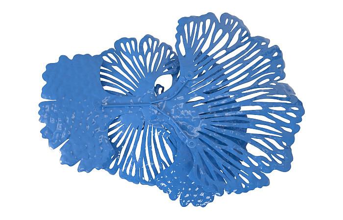 Flower Wall Art, Small, Blue, Metal