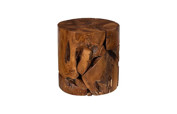 Teak Chunk Stool, Round