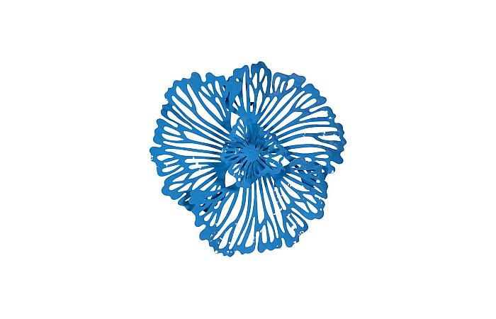Flower Wall Art, Extra Small, Blue, Metal