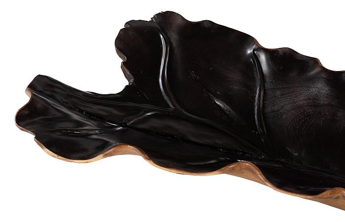 Leaf Bowl, Teak Wood, Natural & Black, Finish