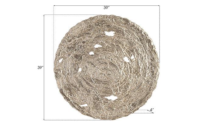 Molten Wall Disc, Large, Silver Leaf