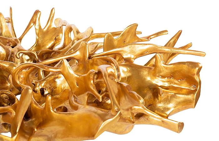 Cast Root Coffee Table, Gold Leaf, With 82" Glass