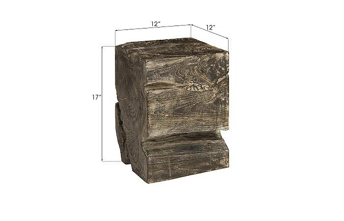 Black Wash Stool, Square
