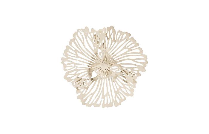Flower Wall Art, Extra Small, Ivory, Metal