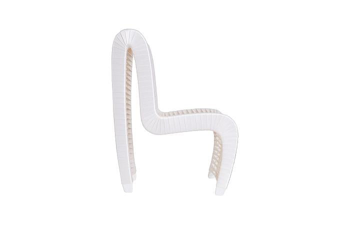 Seat Belt Dining Chair, High Back, White/Off-White