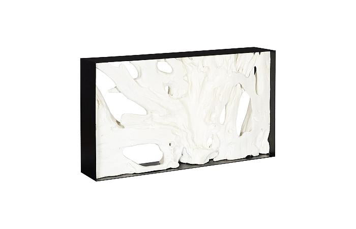 Cast Root Framed Console Table, Resin, Faux Bleached