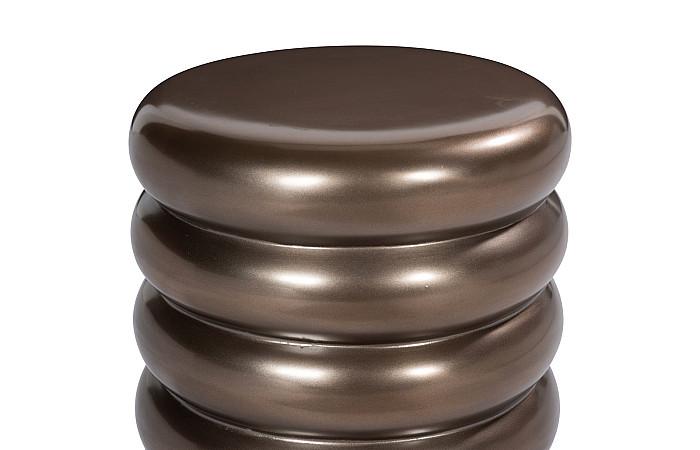 Ribbed Stool, Polished Bronze