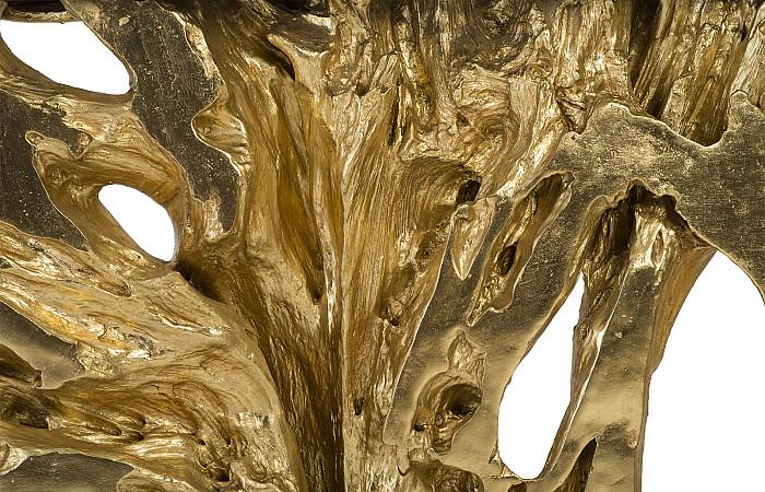 Cast Root Metal Framed Console Table, Resin, Gold Leaf, LG