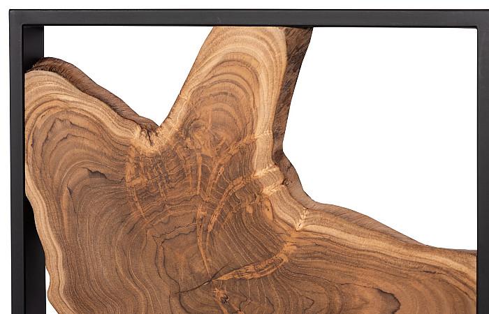 Framed Slice Wall Tile, Teak Wood, Black Frame