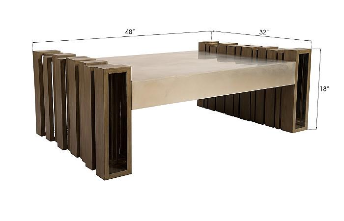 Barcode Coffee Table, Mahogany, Stainless Steel