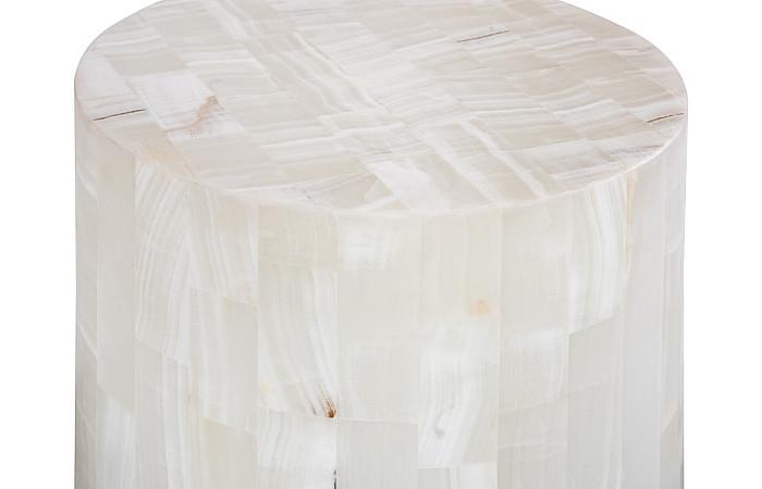Onyx Round Side Table, White