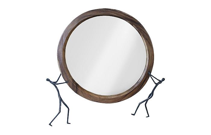 Atlas Mirror, Chamcha Wood, Natural, Metal