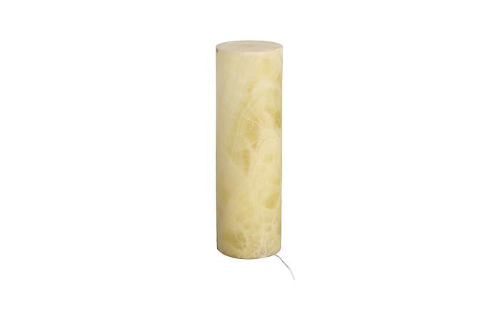 Onyx Lamp Pedestal, Cylindrical, White