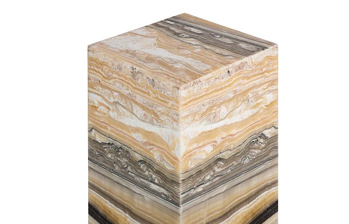 Onyx Lamp Pedestal, Square, Zebra