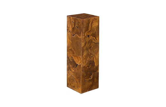 Teak Slice Pedestal, Square, LG