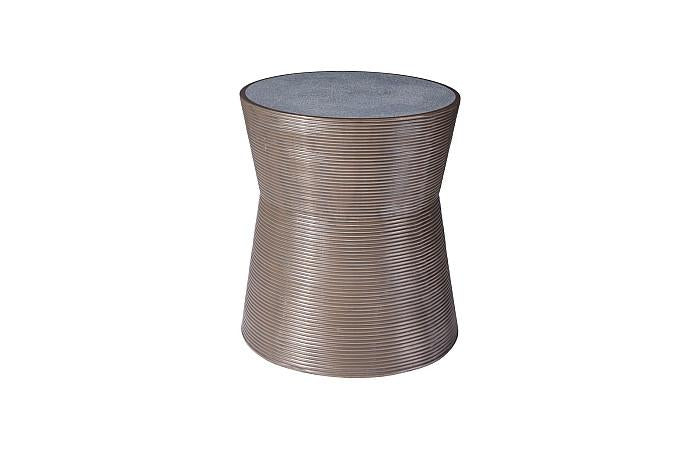 Kono Side Table, Resin, Bronze Finish, Concrete Composite Top