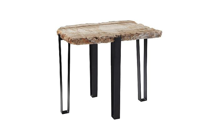 Onyx Side Table, Metal Base