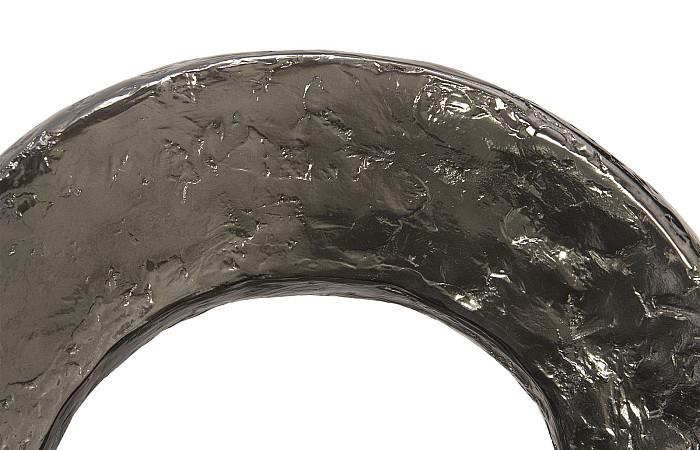 Trifoil Coffee Table, Liquid Silver w/Glass