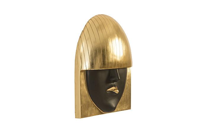 Fashion Faces Wall Art, Large, Pout, Black and Gold Leaf