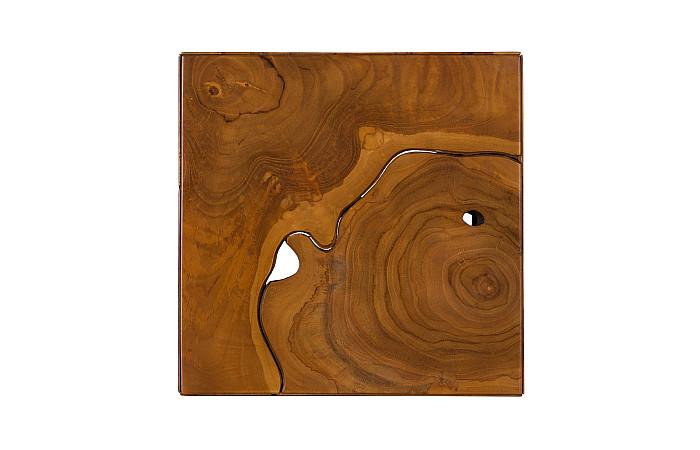 Teak Slice Pedestal, Square, MD