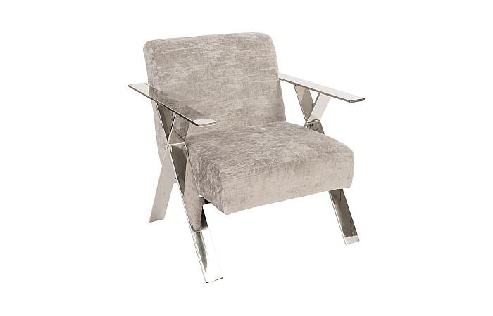 Allure Club Chair, Diva Gray , Stainless Steel Frame